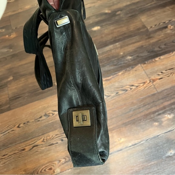 KOOBA Large Big Black Supple Handcrafted Genuine Leather Tote Hobo Bag - Picture 7 of 17